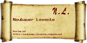 Neubauer Levente névjegykártya